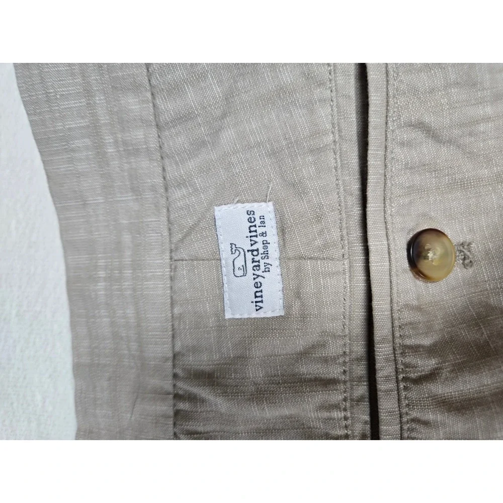 Vineyard Vines Mens Khaki Tan Crosshatch Cotton Flat Front Shorts 38 Coastal‎